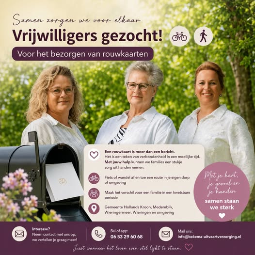 Vrijwilligers rouwkaarten